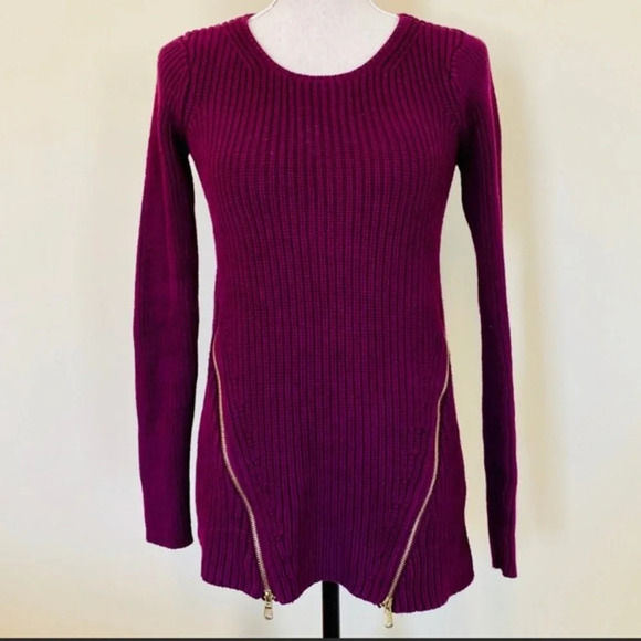 Guess Long Sleeve Double-Zip Sweater, PURPLE - Picture 2 of 8